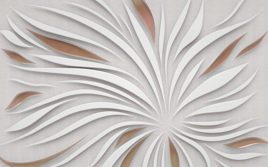 Wall murals Radiant white petals with metallic accents. - Image 4