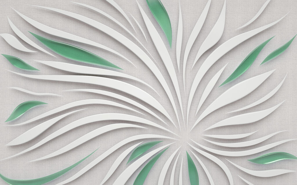 A white and green design A white and green design
