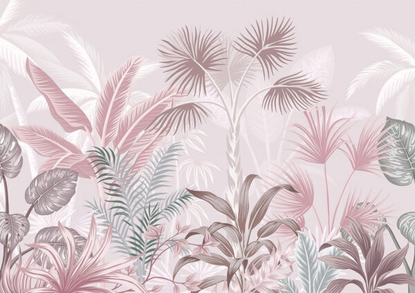 Tropical foliage in soft pastel hues. Tropical foliage in soft pastel hues.