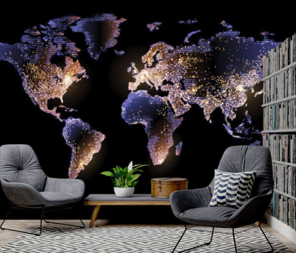 Map of the world Wall murals Map of the world