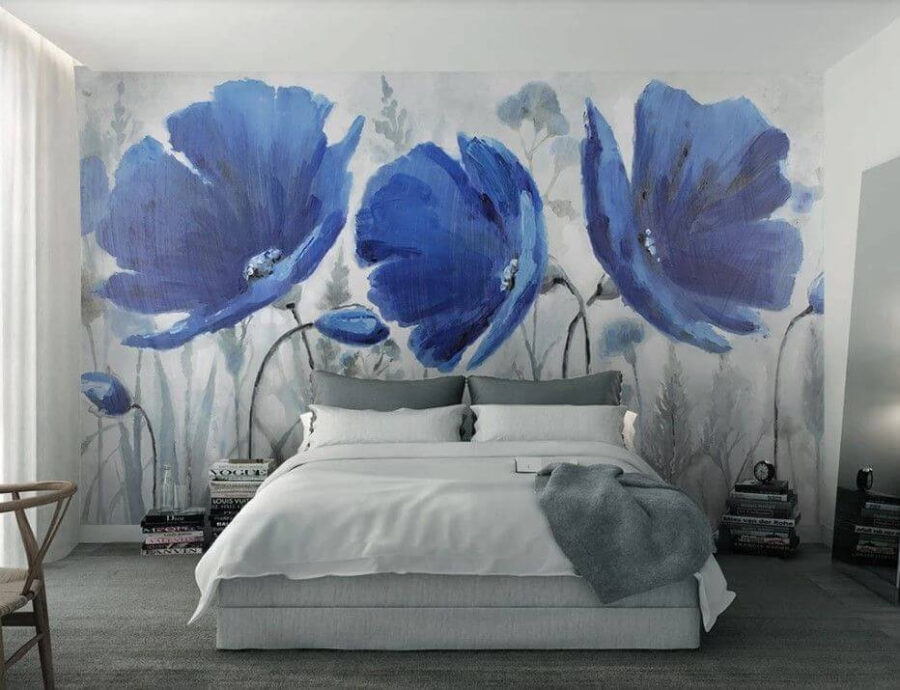 Painting of blue flowers