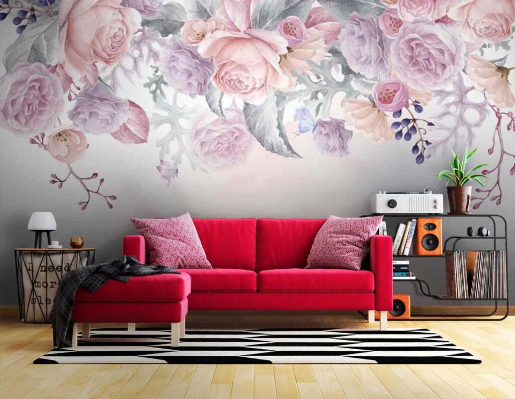 Watercolor painting of flowers