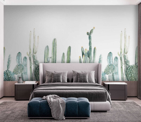 Group of cactuses on a white background Group of cactuses on a white background