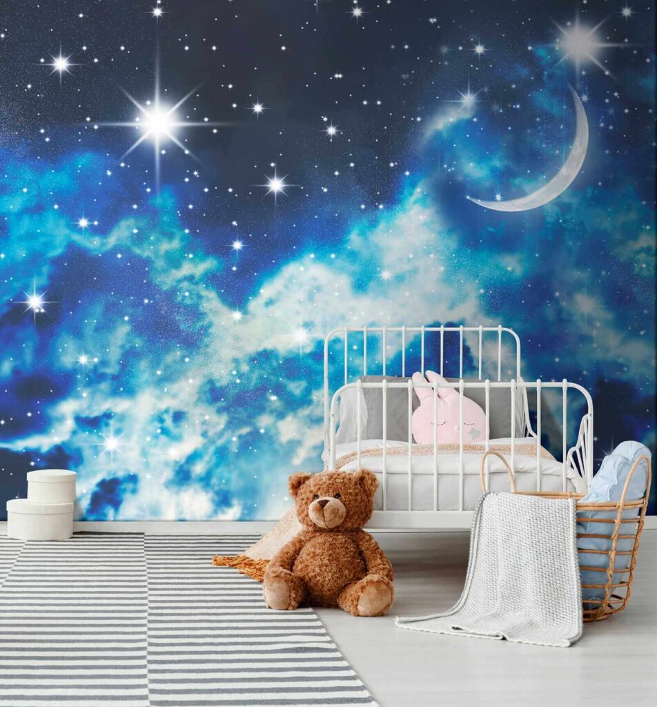 Moon and stars in the sky Moon and stars in the sky