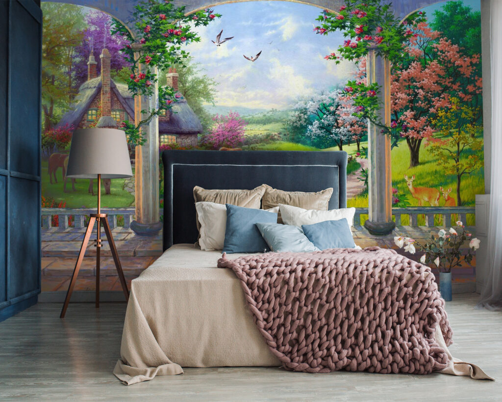 Painting of a landscape with a horse and a house u09760pib87 1024x819 - Painting of a landscape with a horse and a house - tegory