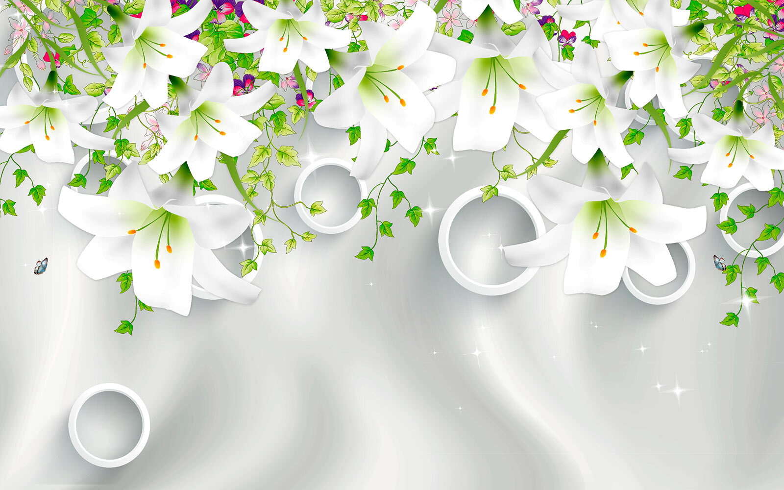 White flowers and rings u11505p - White flowers and rings - tegory