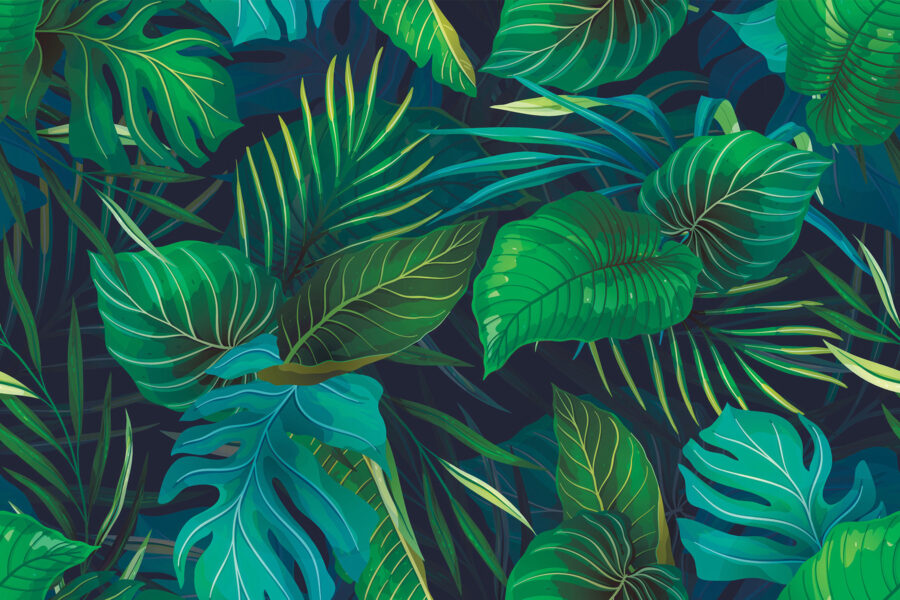 Lush greenery in vibrant colors