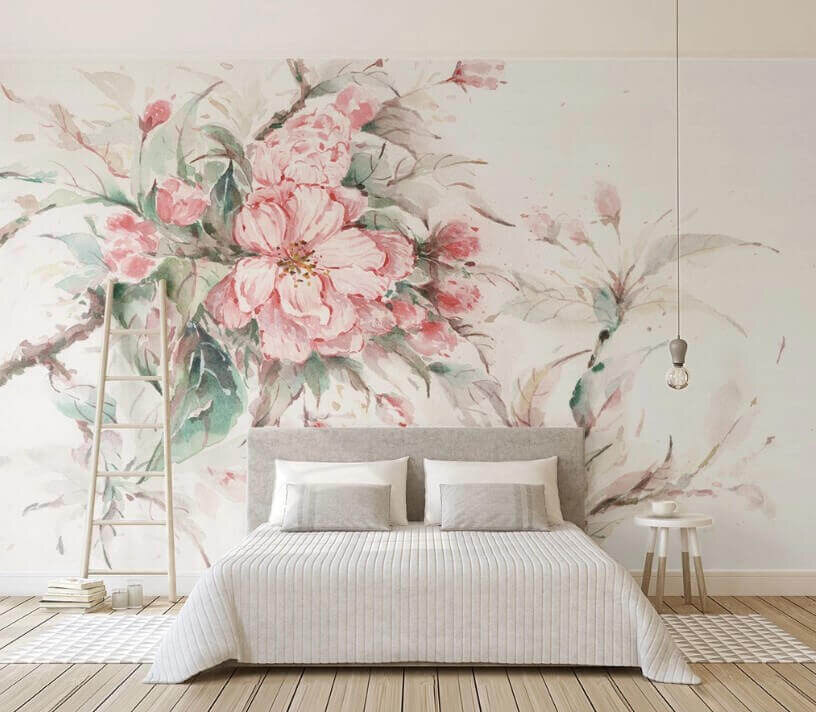 Painting of pink flowers
