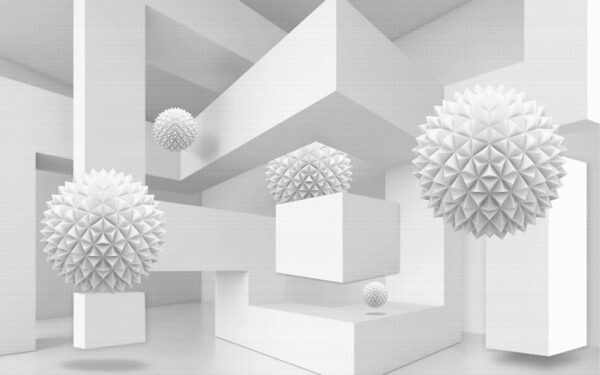 White room with white balls White room with white balls