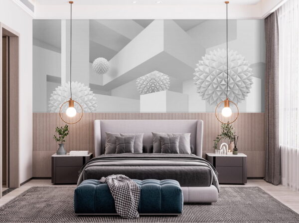 White room with white balls White room with white balls