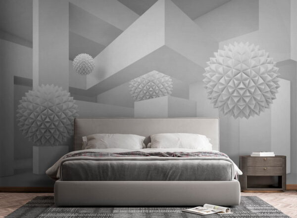 White room with white balls White room with white balls