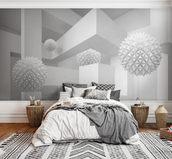 White room with white balls White room with white balls