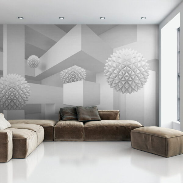 White room with white balls White room with white balls