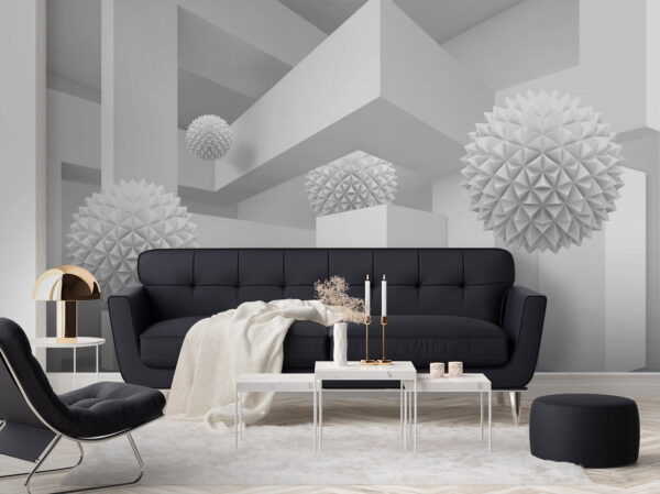 White room with white balls White room with white balls