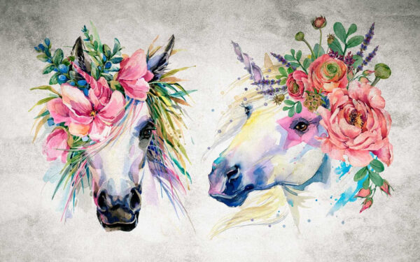 Couple of horses with flowers on their heads u14264p 600x375 - Couple of horses with flowers on their heads