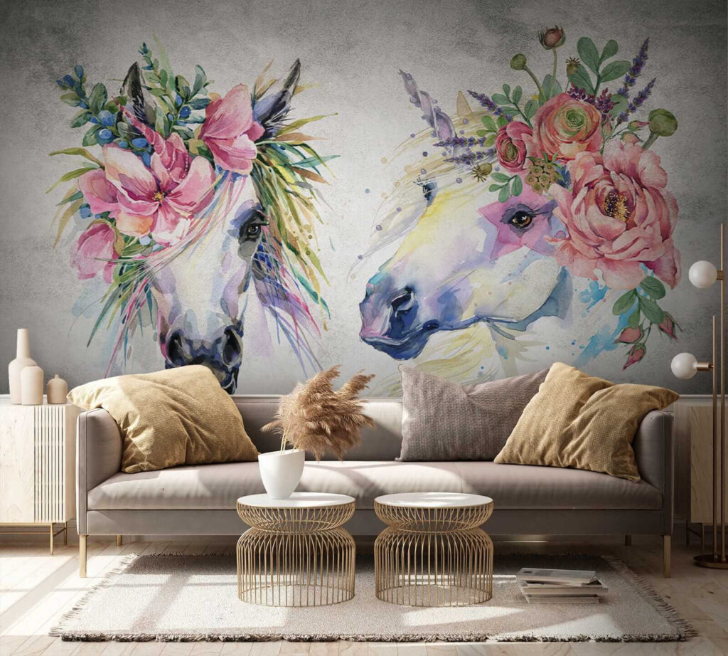 Couple of horses with flowers on their heads u14264pig4 1024x922 - Couple of horses with flowers on their heads