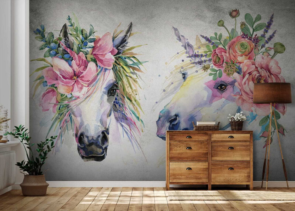 Couple of horses with flowers on their heads u14264pih1 1024x732 - Couple of horses with flowers on their heads