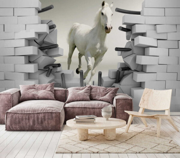 Horse running through a wall u14352pig1 600x527 - Horse running through a wall