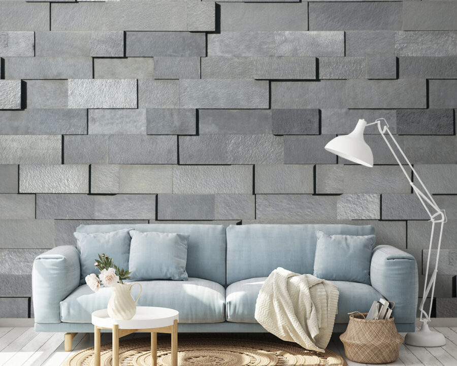Wall of grey bricks Wall of grey bricks