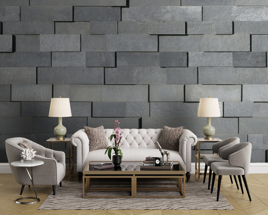 Wall of grey bricks Wall of grey bricks