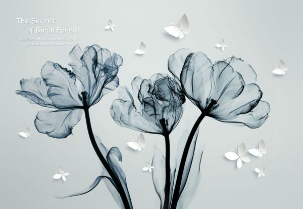Black and white image of flowers Black and white image of flowers