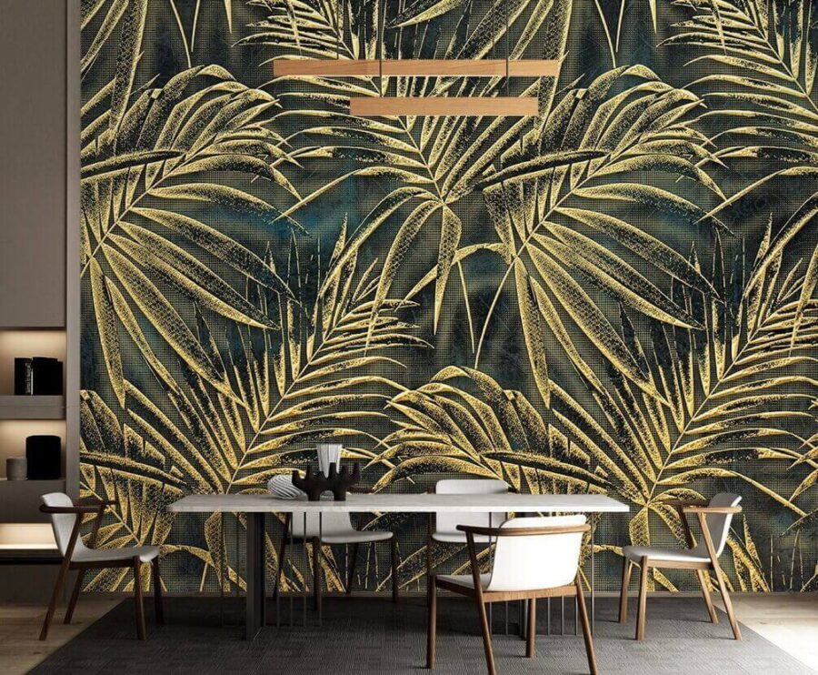 Lush tropical leaves in elegant pattern Lush tropical leaves in elegant pattern