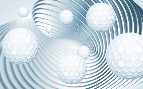 White balls in a spiral White balls in a spiral