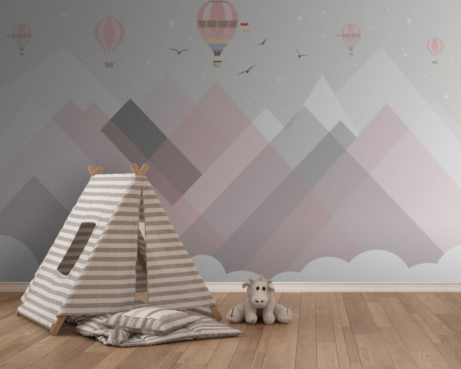 Wall murals Hot air balloons over mountains - Image 2