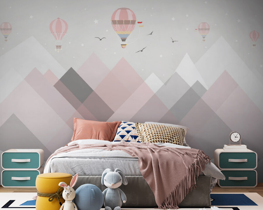 Wall murals Hot air balloons over mountains - Image 3
