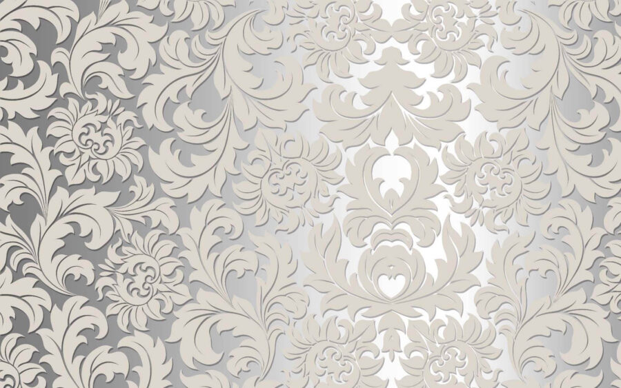 White and grey floral pattern