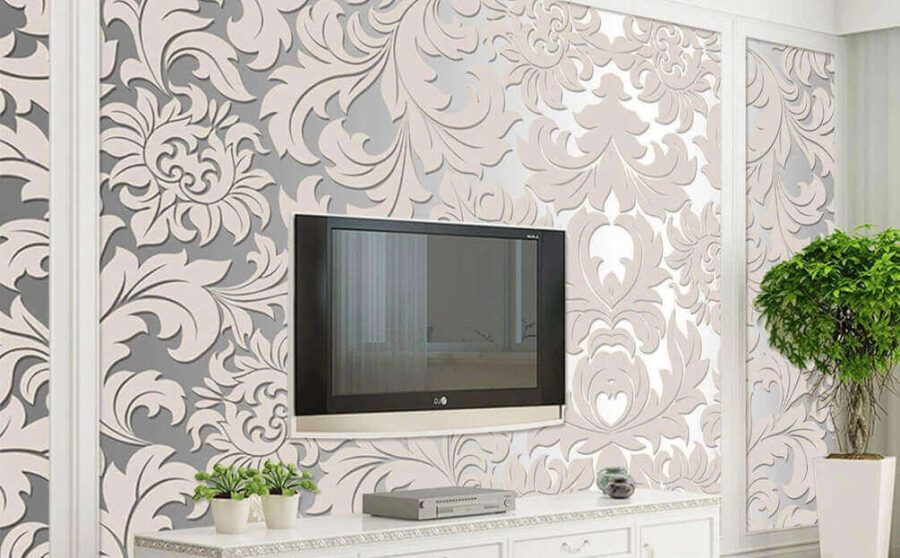 White and grey floral pattern