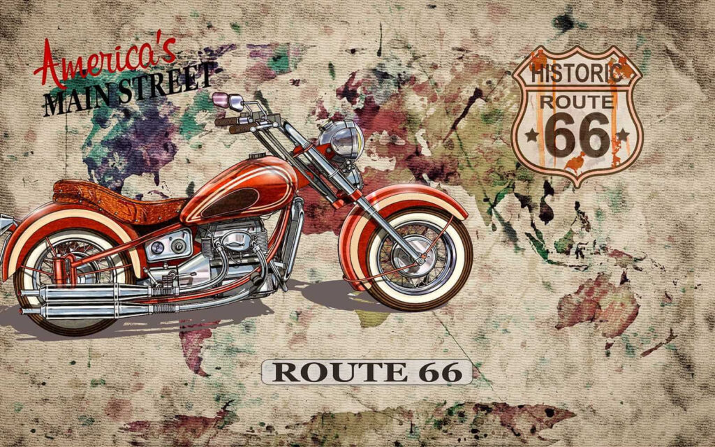 Motorcycle on a map Motorcycle on a map