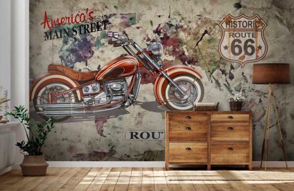 Motorcycle on a map Motorcycle on a map