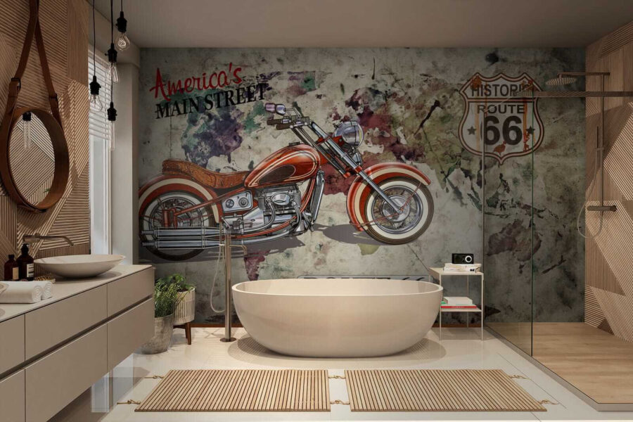Motorcycle on a map Motorcycle on a map