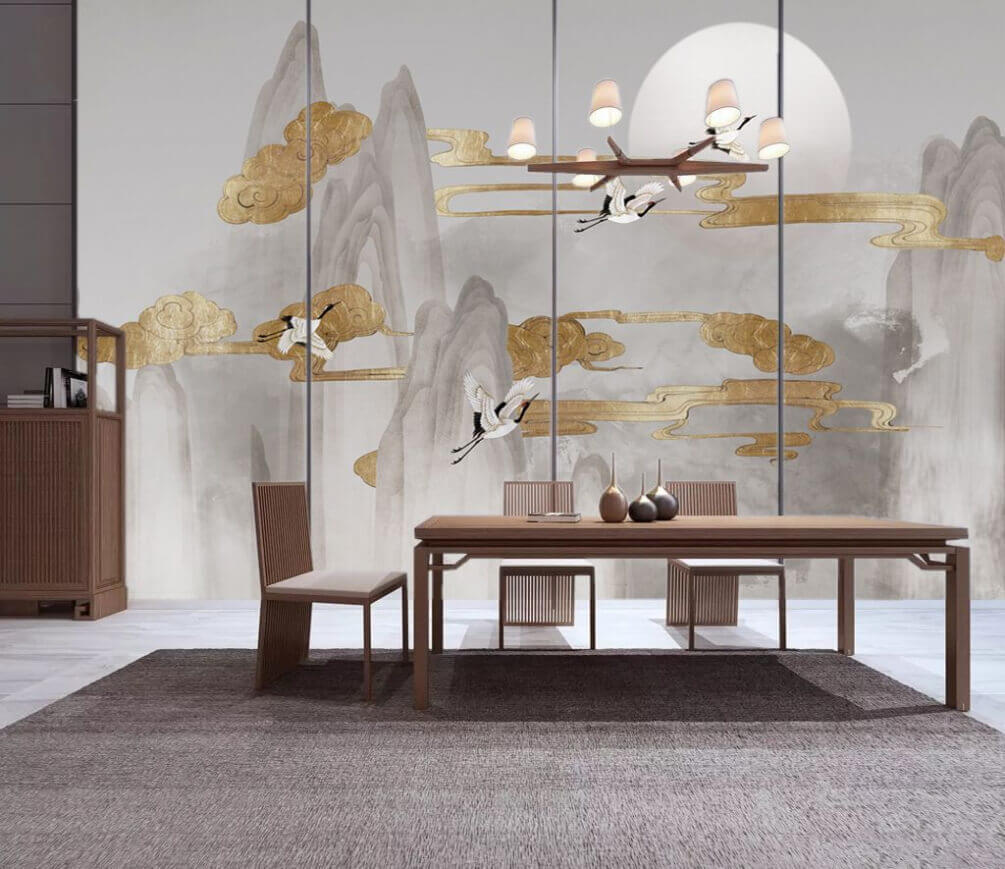 Painting of birds flying in the sky u16241piq1m - Painting of birds flying in the sky - tegory