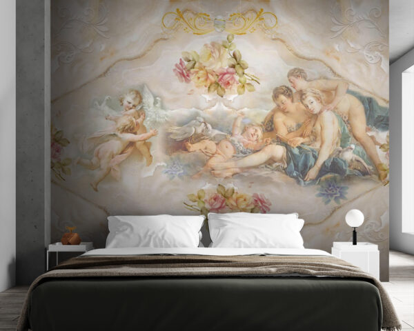 Painting of angels and flowers Painting of angels and flowers