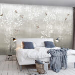 Wall murals Birds flying birds on branches