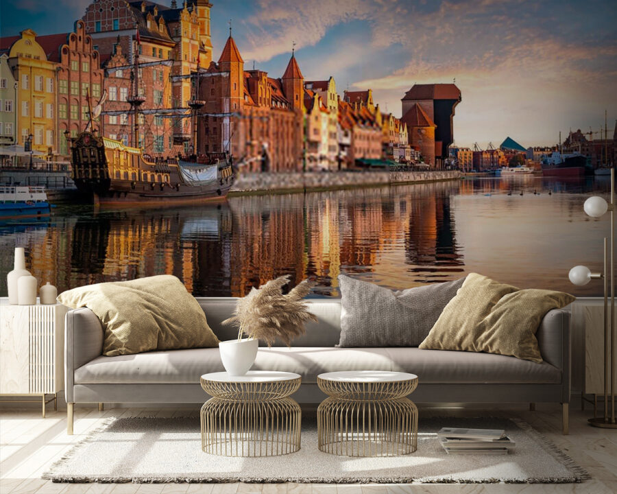Body of water with buildings and boats in it Body of water with buildings and boats in it