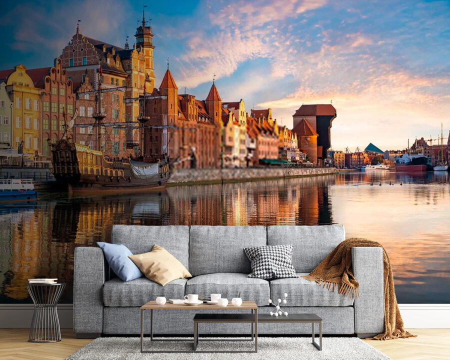 Body of water with buildings and boats in it Body of water with buildings and boats in it