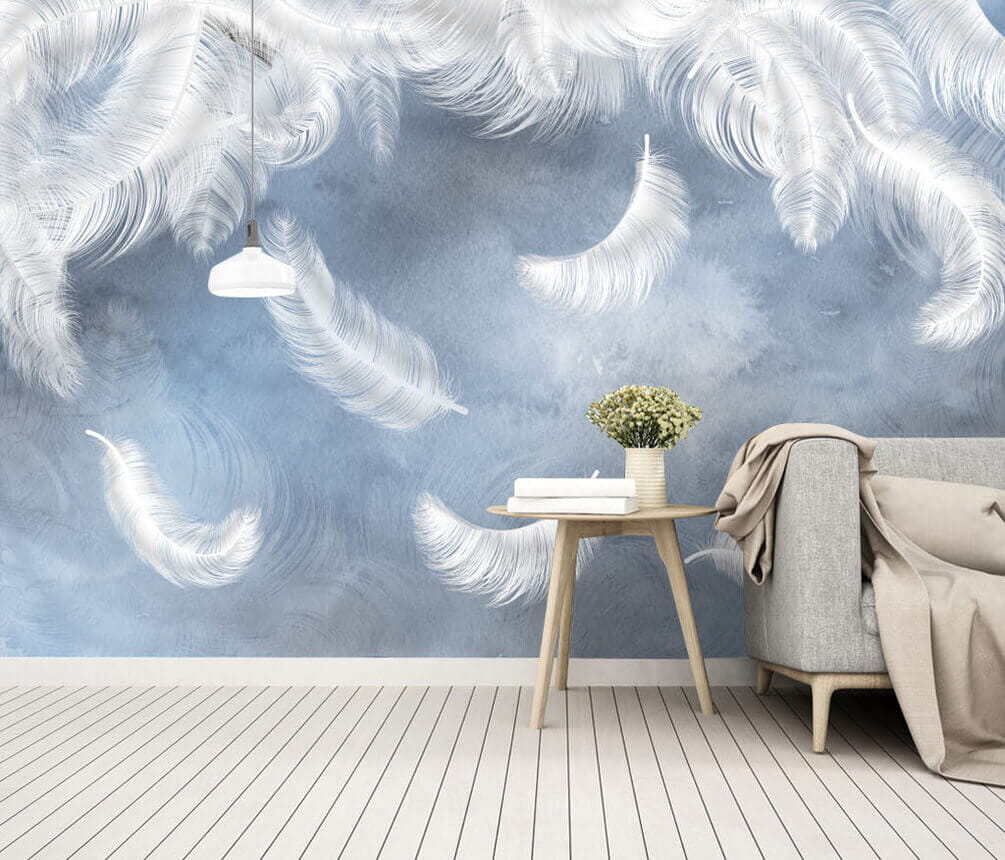 u23747pig3m - White feathers on a blue background - tegory