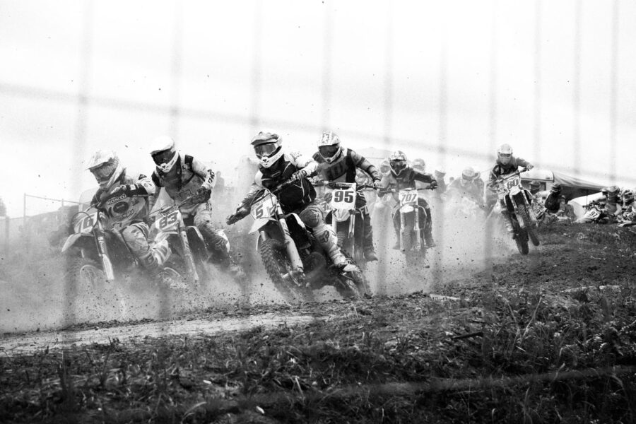 Group of people on dirt bikes