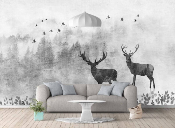 Couple of deers in a forest Couple of deers in a forest