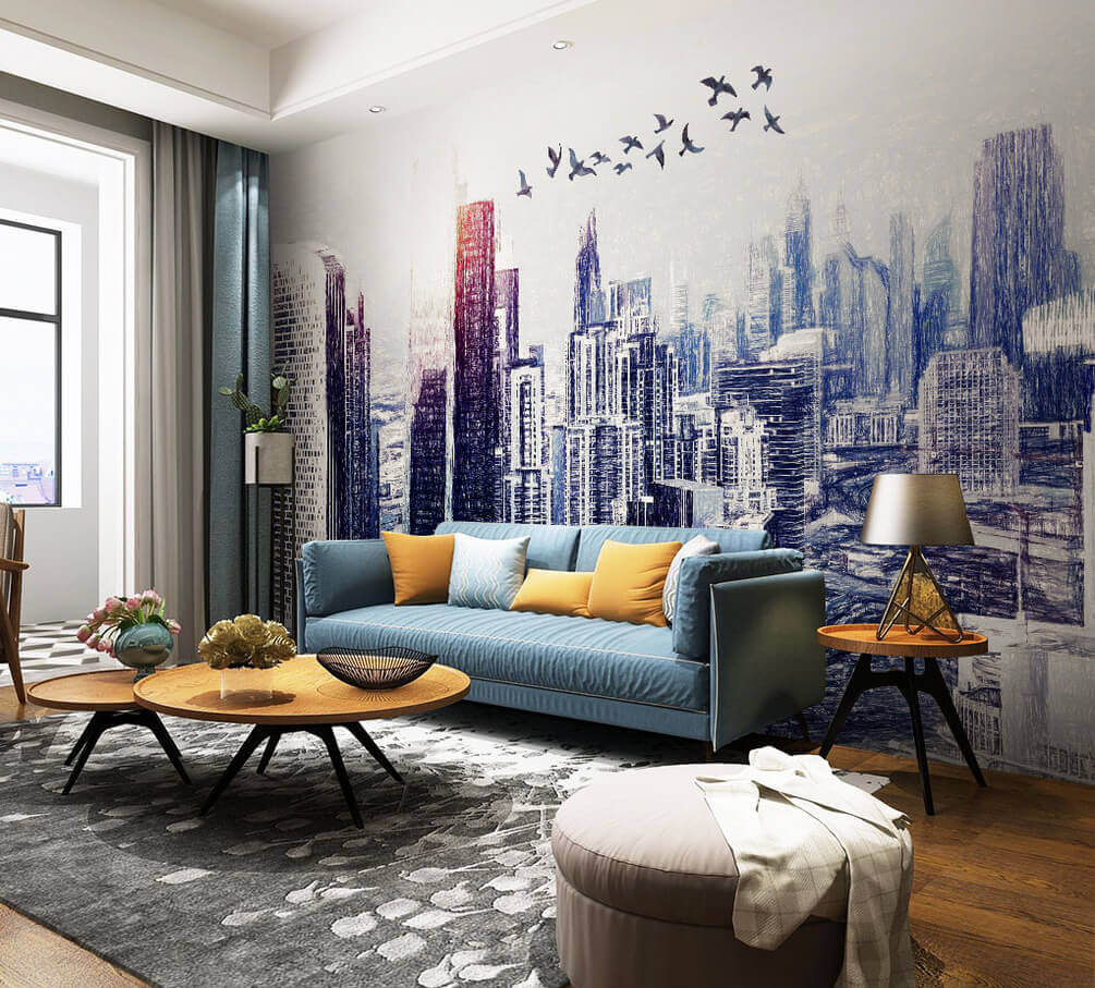 Birds flying over a city u29199pig1m - Birds flying over a city - tegory