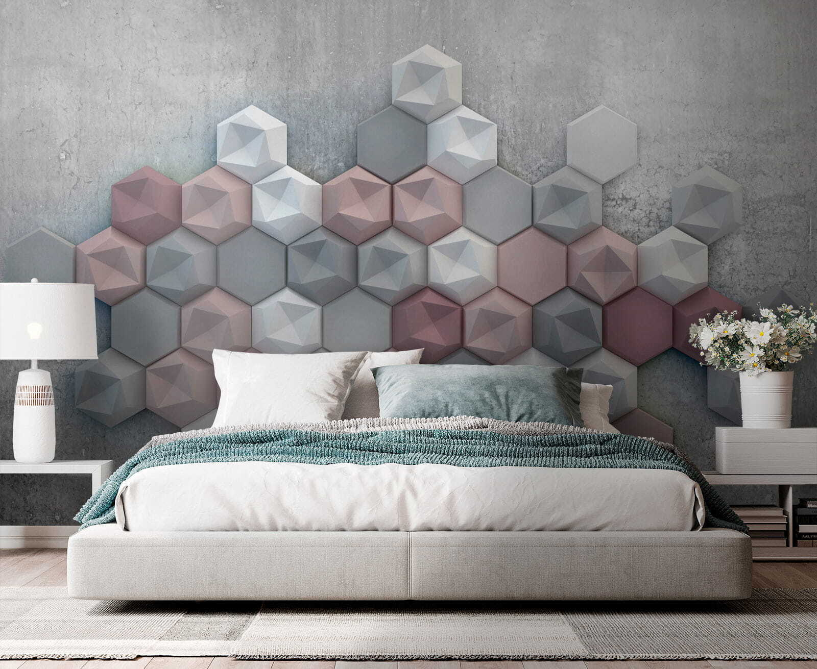 Group of hexagons on a concrete surface u29376pib1m - Group of hexagons on a concrete surface - tegory