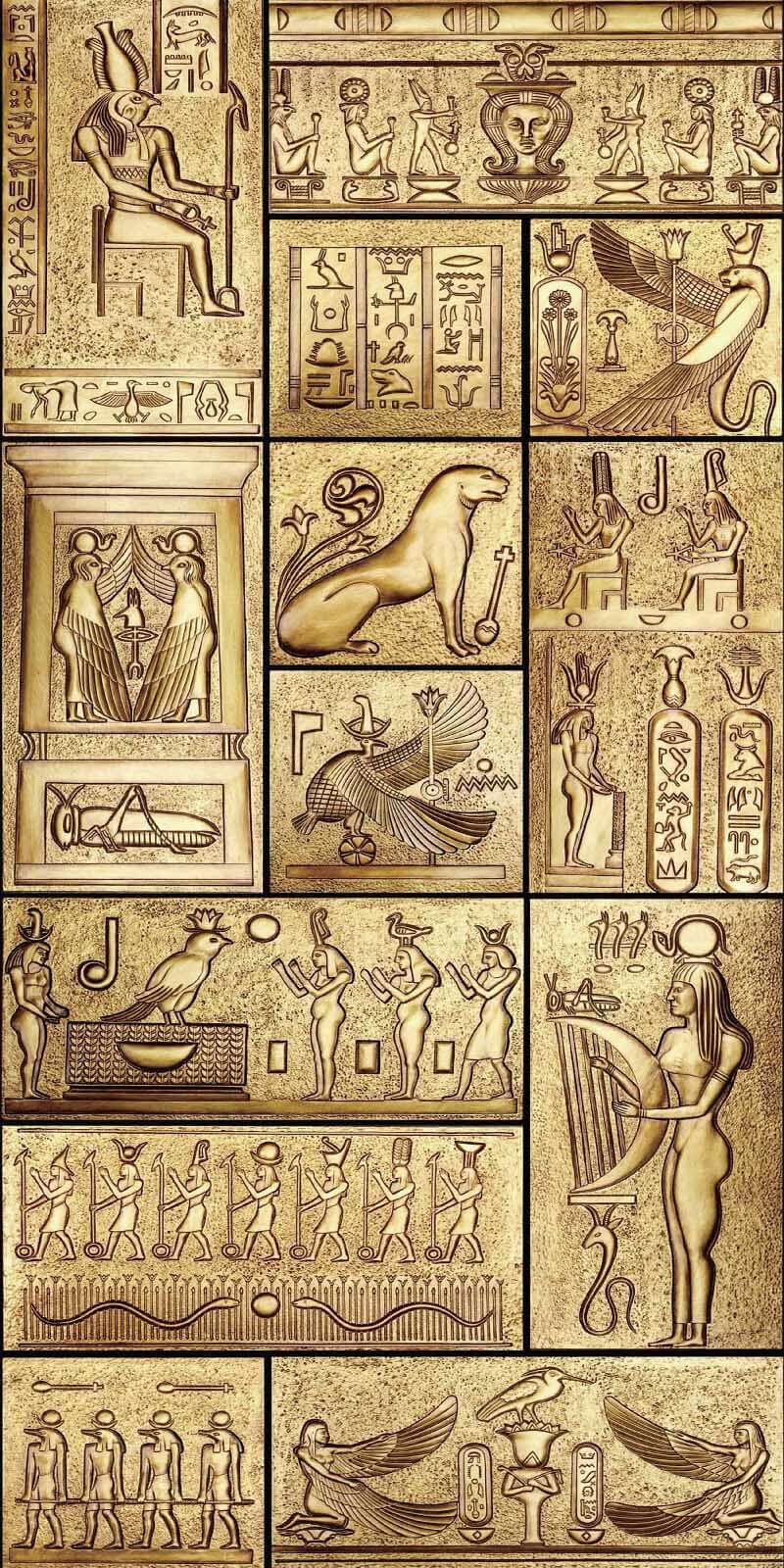 Collage of ancient egyptian symbols