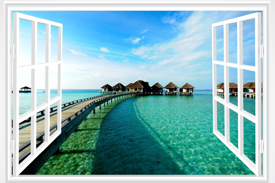Bridge leading to a beach