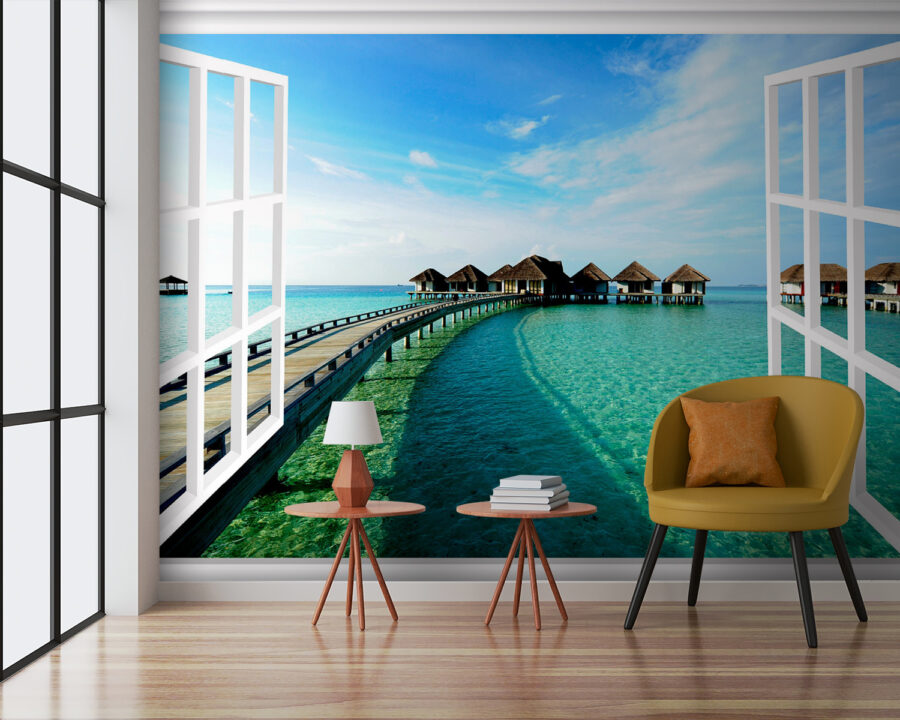Bridge leading to a beach