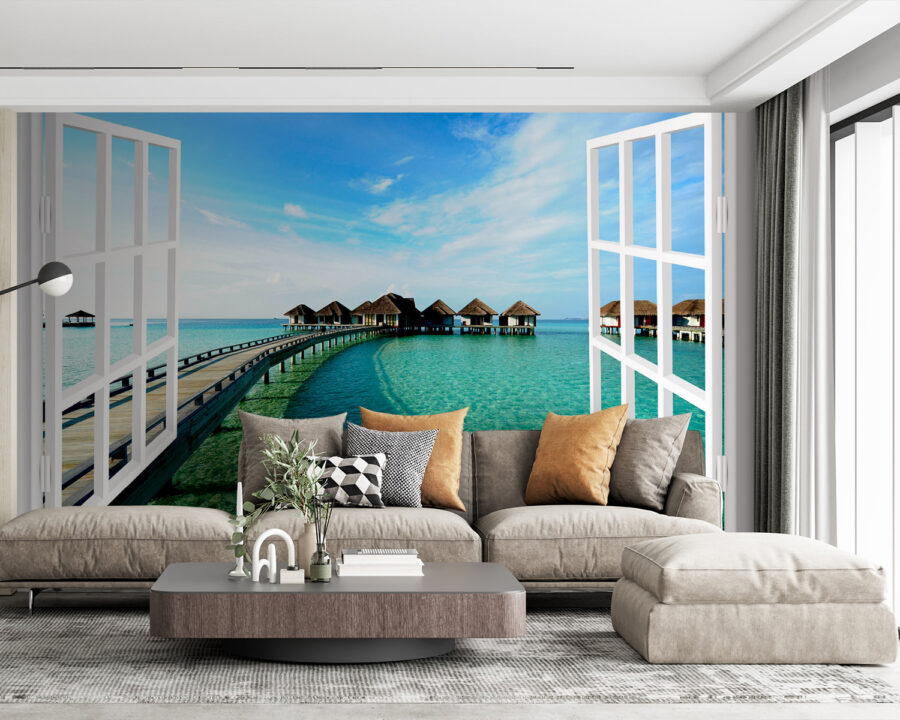 Bridge leading to a beach