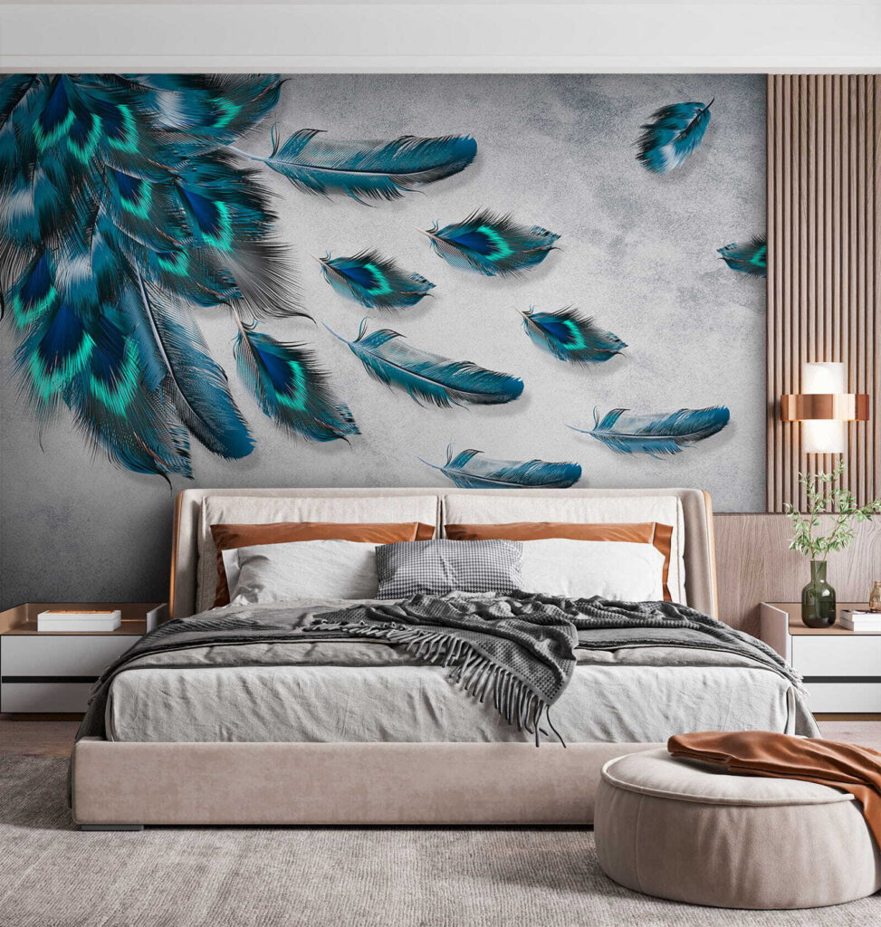 Group of blue feathers Group of blue feathers