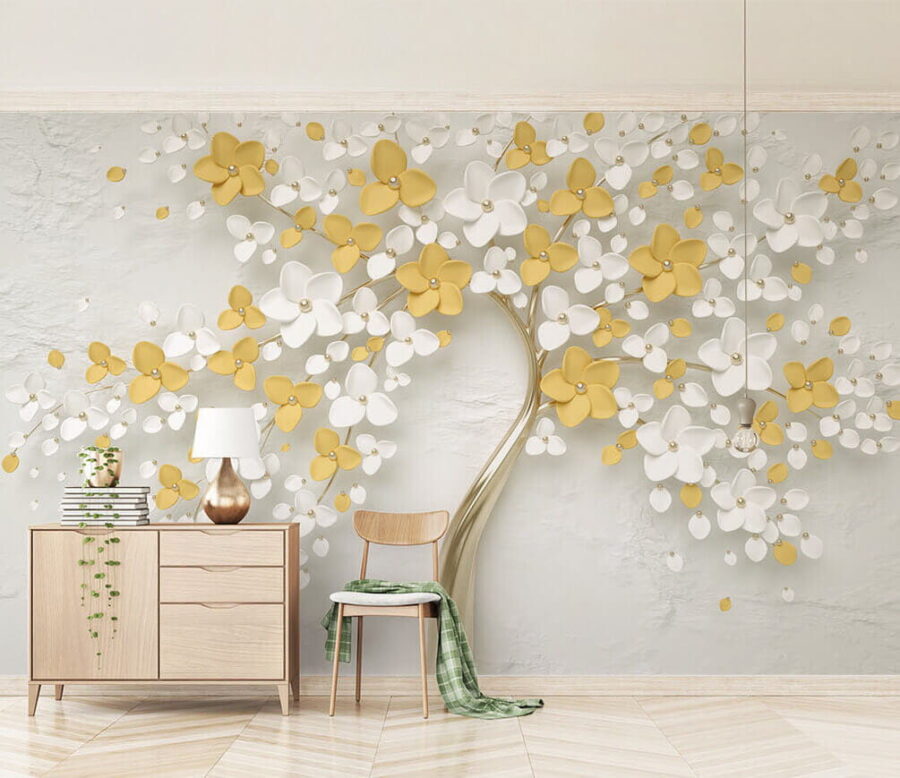 Floral tree with delicate blossoms